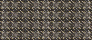 Gri, kahverengi ve bej renklerde altın elementlerle kusursuz desen. Kusursuz altın desen. Raster doğulu süsü.