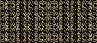 Raster altın pürüzsüz desen. Düz elle çizilmiş klasik koleksiyon. Arkaplan, kumaş, altın duvar kağıdı. Altın desenli siyah, kahverengi ve bej rengi altın elementlerle.