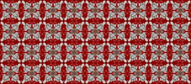 Sembol bayramı, yeni yıl kutlamaları, altın desenler. Kırmızı, gri ve beyaz renklerde altın kar taneleri. Noel altın kar tanesi kusursuz desen. Kış kar dokusu duvar kağıdı.