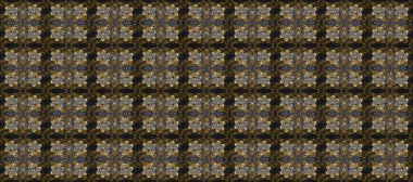 Raster altın desen. Raster illüstrasyonu. Kusursuz altın desenli bukleler. Altın elementli gri, kahverengi ve bej renkler. Doğu tarzı arabesk.