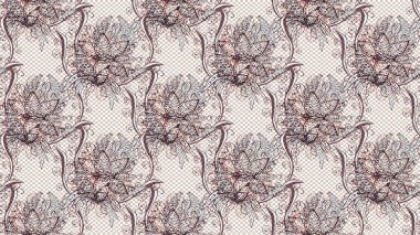 Küçük çiçekteki sevimli çiçek deseni. Güzel karalamalı çiçek desenli çizim. Güzel kumaş deseni. Raster illüstrasyonu.