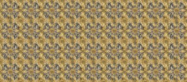 Raster illüstrasyonu. Süslü dekorasyon. Damask altın soyut çiçek bej, kahverengi ve nötr renklerde pürüzsüz desen.