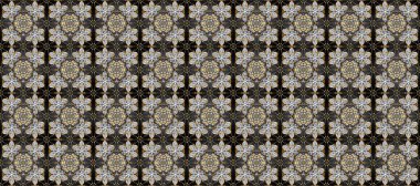 Davetiyeler, kartlar, web sayfası için Raster illüstrasyon. Doğu tarzı element. Altın desenli çiçek dekoru. Çizgi sanatı tasarım şablonu için kusursuz sınır. Gri, kahverengi ve siyah renkler üzerine altın element.