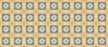 Gri, nötr ve bej renklerde altın elementlerle kusursuz desen. Kusursuz klasik raster altın desenli. Geleneksel oryantasyon süsü. Klasik klasik klasik arka plan. Raster illüstrasyonu.