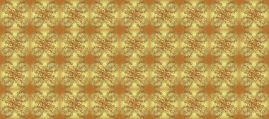 Sarı ve nötr renklerde altın karalama fantezi yaprakları ve çiçek Raster soyut çiçek çelenk. El yapımı dekoratif çerçeve, albüm kapağı, tebrik kartı, klasik Art deco tarzı.