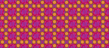 Raster dikişsiz çiçek deseni. Menekşe, morumsu ve pembe renkli vadi çiçekleri.