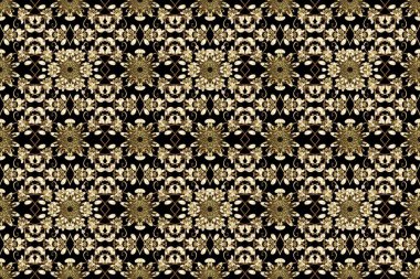 Doğulu stil, altın elementlerle bej, kahverengi ve siyah renklerde altın desenli arabesk yapar. Raster altın desen. Kusursuz kıvırcık saçlar..