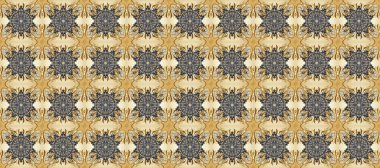 Kusursuz çiçek deseni. Duvar kâğıdı barok, İspanyol kumaşı. Bej, gri ve kahverengi renklerde grafiksel, pürüzsüz desen. Kusursuz raster arkaplanı.