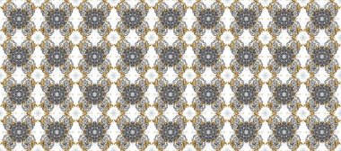 Süslü raster dekorasyonu. Barok tarzında duvar kağıdı tasarımı için kusursuz damaske deseni arkaplanı. Altın desenli gri, beyaz ve nötr renklerde altın elementler.