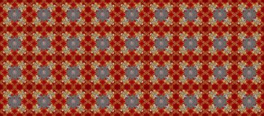 Klasik oryantal desen kırmızı, kahverengi ve gri renkler üzerinde. Geleneksel raster ve altın desen. Damask pürüzsüz süsü.