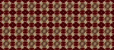 Klasik klasik klasik arka plan. Kusursuz klasik raster altın desenli. Geleneksel oryantasyon süsü. Kahverengi, kırmızı ve bej renklerde altın desenli altın elementler.