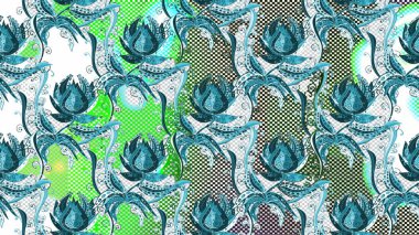 Küçük çaplı çiçeklerdeki basit şirin desenler. Tekstil veya kitap kapakları, imalat, duvar kağıtları, baskı, hediye paketi ve yapıştırma kitabı için çiçek el falı. Raster illüstrasyonu.