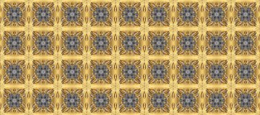 Raster illüstrasyonu. Oriental raster klasik bej, sarı, kahverengi ve altın desenli. Kusursuz soyut arkaplan.