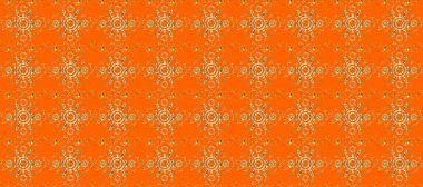Paisleys zarif çiçek desenli arkaplan duvar kâğıdı çizimi. Klasik stil, güzel, modern, üç boyutlu sanat eseri. Altın, bej, kahverengi ve turuncu desenli yapraklar, süsler..