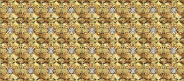 Altın karalama fantezi yapraklarından Raster soyut çiçek çelengi ve bej ve sarı renklerde çiçek. El yapımı dekoratif çerçeve, albüm kapağı, davetiye, tebrik kartı, klasik Art deco tarzı.