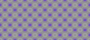 Raster, mor, beyaz ve gri renkli mehndi mandala eskizini çizdi. Geleneksel Hint tarzı, kına dövmesi için süs çiçekleri, renkli çıkartmalar, geçici dövmeler..