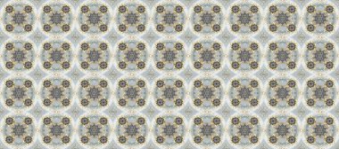 Kusursuz kraliyet lüksü, altın barok kumaş rengi. Altın antika ortaçağ dekoratifi, yaprakları ve altın desenli gri, bej ve nötr renklerde süslemeleri olan pürüzsüz bir desen..