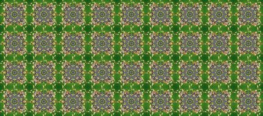 Barok tarzında kusursuz bir doğulu süsü. Geleneksel klasik altın sarısı desenli yeşil, gri ve bej renklerde altın elementlerle.