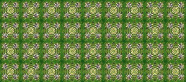 Doğu tarzında klasik tasarım öğesi. Süslü dantel iz sürücü. Duvar kâğıdı için altın süslü bir illüstrasyon. Çiçekli süslemeli, pürüzsüz bir desen. Geleneksel Arap dekoru yeşil, gri renkler