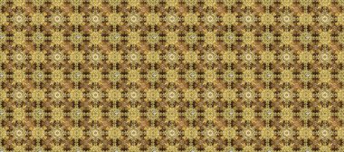 Raster illüstrasyonu. Kahverengi, nötr ve bej renklerde altın elementlerle klasik, pürüzsüz desen.