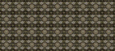 Noel, kar tanesi, yeni yıl 2019. Gri, siyah ve kahverengi renklerde ve altın elementlerle kusursuz klasik desen.