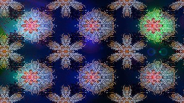 Elle boyanmış suluboya, dikişsiz çiçekler ve bitkiler. Mavi, siyah ve gri renkte çiçekler.