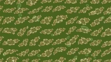 Renkli unsurlarla hareketli arka plan görüntüleri. Çiçekler. Eski model. Bayrak tarzı. Video kaydı. Şablon. Döngü. Kusursuz..