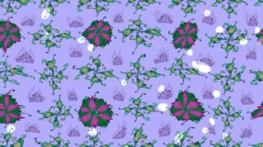 Renkli unsurlarla hareketli arka plan görüntüleri. Çiçekler. Eski model. Bayrak tarzı. Video kaydı. Şablon. Döngü. Kusursuz..