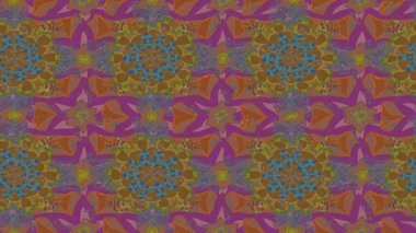 Renkli unsurlarla hareketli arka plan görüntüleri. Çiçekler. Eski model. Bayrak tarzı. Video kaydı. Şablon. Döngü. Kusursuz..