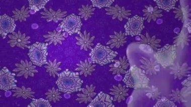 Renkli unsurlarla hareketli arka plan görüntüleri. Çiçekler. Eski model. Bayrak tarzı. Video kaydı. Şablon. Döngü. Kusursuz..