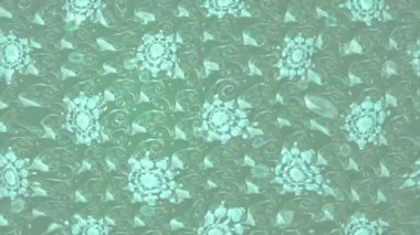 Renkli unsurlarla hareketli arka plan görüntüleri. Çiçekler. Eski model. Bayrak tarzı. Video kaydı. Şablon. Döngü. Kusursuz..