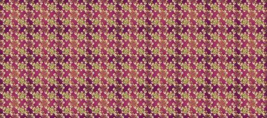 Hassas altın deseni açın. Mor, bej ve kahverengi renklerde altın elementlerle. Kusursuz altın desenli bukleler. Doğu tarzı arabesk. Raster. Parlak dantel, stilize çiçekler, şal desenli.