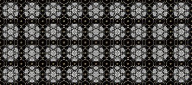 Duvar kâğıdı barok, İspanyol kumaşı. Şık bir grafik desen. Çiçek deseni. Kusursuz raster arka plan. Siyah, gri ve nötr renklerde altın elementler.