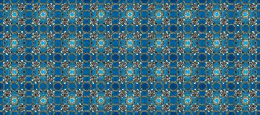 Çiçek deseni. Şık bir grafik desen. Altın elementler mavi, gri ve nötr renklerde. Duvar kâğıdı barok, İspanyol kumaşı. Kusursuz raster arkaplanı.