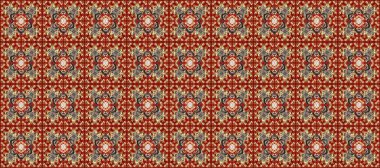 Noel, kar tanesi, yeni yıl. Kırmızı, kahverengi ve bej renklerde altın rengi ve altın elementler. Kırmızı, kahverengi ve bej renklerde, altın elementlerle kusursuz klasik desen.