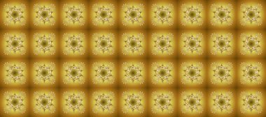 Süslü raster dekorasyonu. Kahverengi ve sarı renklerde altın desenli altın elementler. Barok tarzında duvar kağıdı tasarımı için kusursuz damaske deseni arkaplanı.