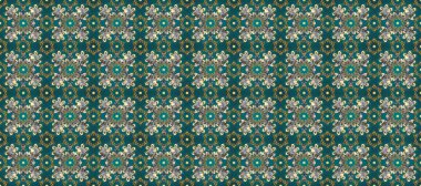 Altın desenli mavi, yeşil ve gri renklerde altın elementler. Barok tarzında duvar kağıdı tasarımı için kusursuz damaske deseni arkaplanı. Süslü raster dekorasyonu.