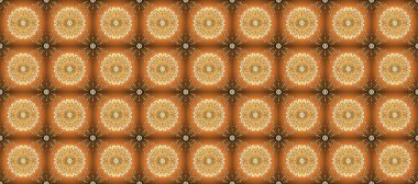 Kahverengi ve turuncu renklerde, altın elementlerle kusursuz klasik desen. Noel, kar tanesi, yeni yıl 2019.