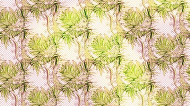 Kumaş, duvar kağıdı ve kağıt üzerine baskı yapmak için gelişen arka plan. Eski usul küçük çiçekli şirin bir eskiz deseni. Raster illüstrasyonu. Moda arka planında parlak buketler.