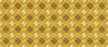 Çizgi sanatı tasarım şablonu için kusursuz sınır. Bej, sarı ve kahverengi renklerde altın element. Doğu tarzı element. Altın desenli çiçek dekoru. Davetiyeler, kartlar, web sayfası için Raster illüstrasyonu