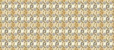 Raster illüstrasyonu. Kusursuz altın desenli bukleler. Raster altın desen. Doğu tarzı arabesk. Altın elementli bej, nötr ve kahverengi renkler.