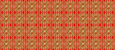 Kusursuz altın desen. Raster oryantal süs. Altın elementlerle bej, kırmızı ve kahverengi renklerde kusursuz desen.