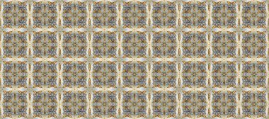 Kusursuz klasik raster altın desenli. Geleneksel oryantasyon süsü. Gri, bej ve kahverengi renklerde altın elementlerle kusursuz desen. Klasik vintage arkaplan.