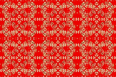 Kış kar dokusu duvar kağıdı. Sembol bayramı, yeni yıl kutlamaları, altın desenler. Bej, turuncu ve kırmızı renklerde altın kar taneleri. Noel altın kar taneleri kusursuz desen.