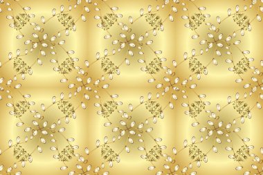 Çiçek desenli altın metal. Altın elementli bej, sarı ve nötr renkler. Raster altın çiçek süsü brokar kumaş ve cam desenli. Kusursuz altın desen.