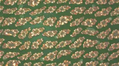 Renkli unsurlarla hareketli arka plan görüntüleri. Çiçekler. Eski model. Bayrak tarzı. Video kaydı. Şablon. Döngü. Kusursuz..