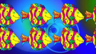 Renkli unsurlarla hareketli arka plan görüntüleri. Çiçekler. Eski model. Bayrak tarzı. Video kaydı. Şablon. Döngü. Kusursuz..