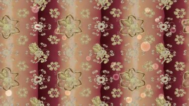 Renkli unsurlarla hareketli arka plan görüntüleri. Çiçekler. Eski model. Bayrak tarzı. Video kaydı. Şablon. Döngü. Kusursuz..