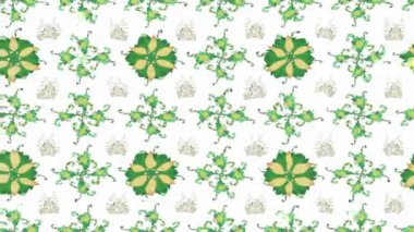 Renkli unsurlarla hareketli arka plan görüntüleri. Çiçekler. Eski model. Bayrak tarzı. Video kaydı. Şablon. Döngü. Kusursuz..