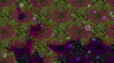 Renkli unsurlarla hareketli arka plan görüntüleri. Çiçekler. Eski model. Bayrak tarzı. Video kaydı. Şablon. Döngü. Kusursuz..